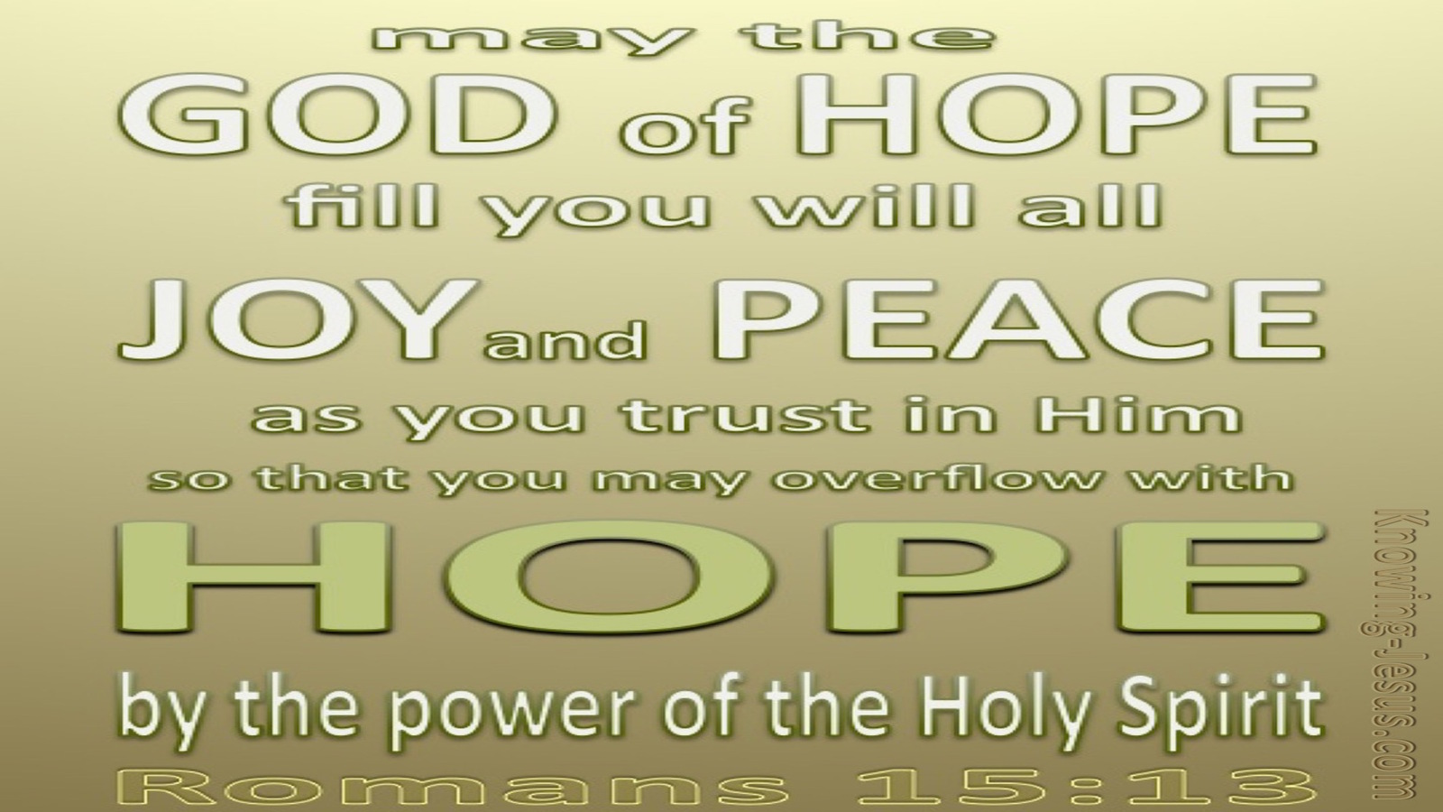 Romans 15:13 God Of Hope (cream)